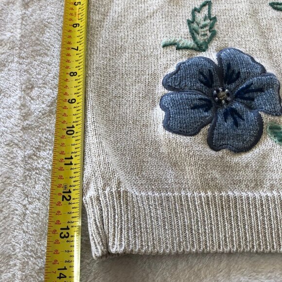Alfred Dunner Vintage Floral Embroidered Turtleneck Long Sleeve Sweater - P. Med - Picture 9 of 11